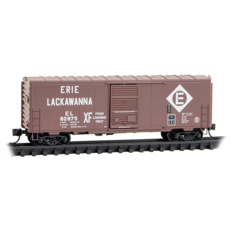 N Scale Micro-Trains MTL 07300610 EL Erie Lackawanna 40&#39; Steel Box Car #82875