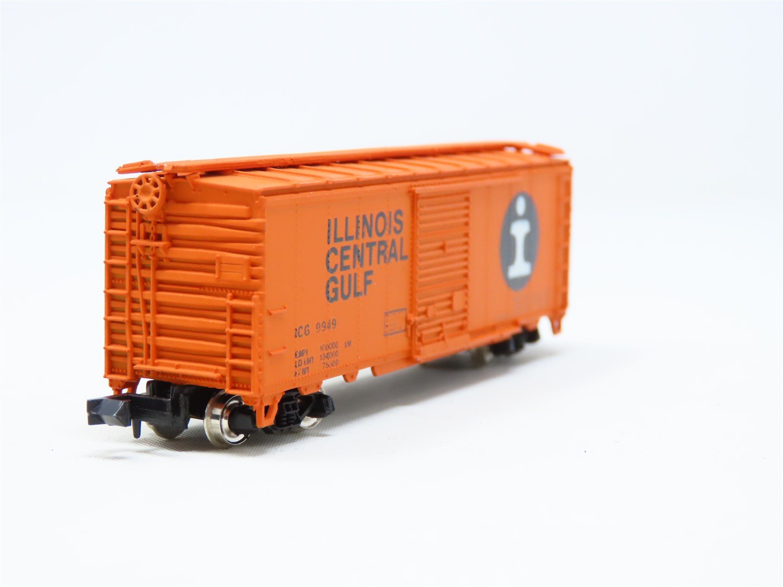 N Scale Con-Cor 0001-01004R ICG Illinois Central Gulf 40' Steel Boxcar #9949