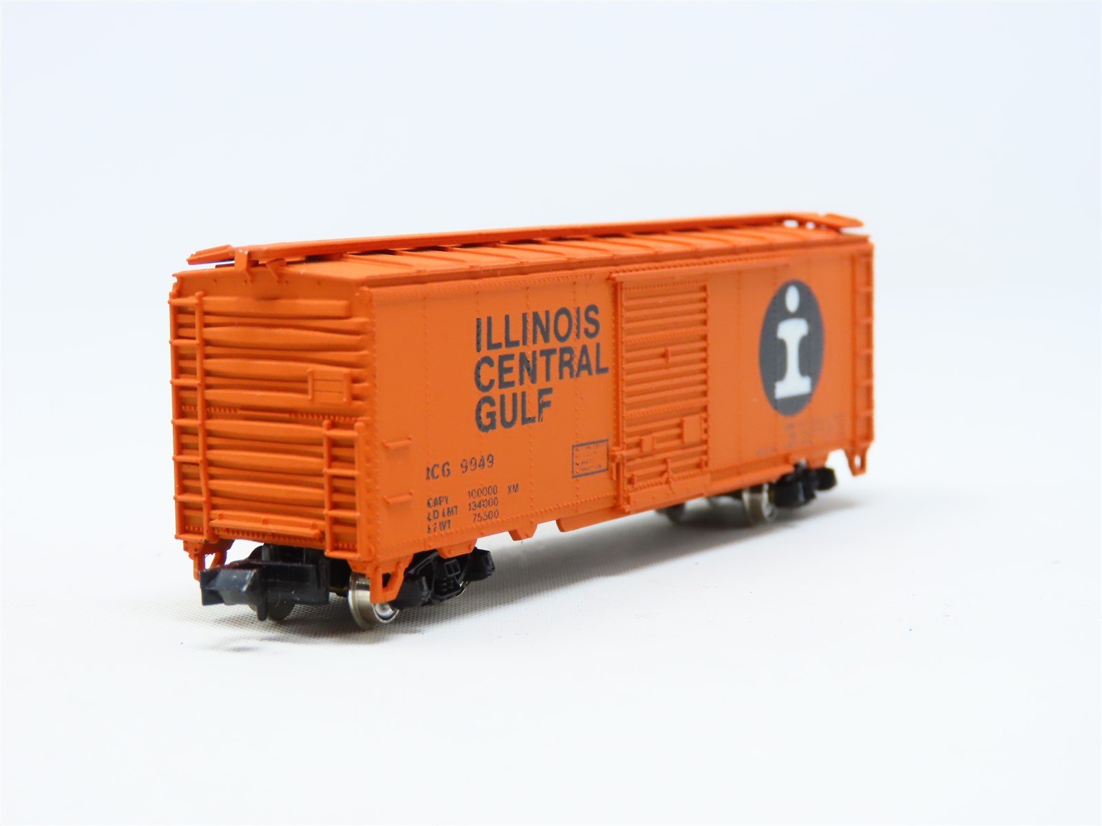 N Scale Con-Cor 0001-01004R ICG Illinois Central Gulf 40' Steel Boxcar #9949