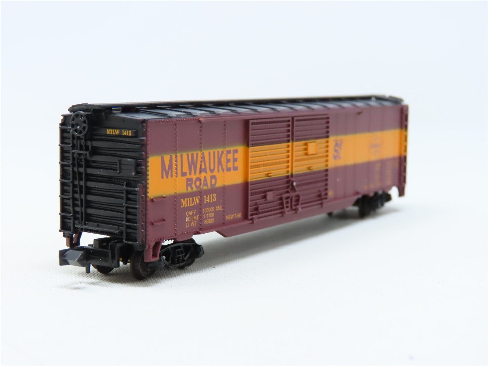 N Scale Con-Cor 0001-041206 MILW Milwaukee Road 50' Double Door Box Car #1413