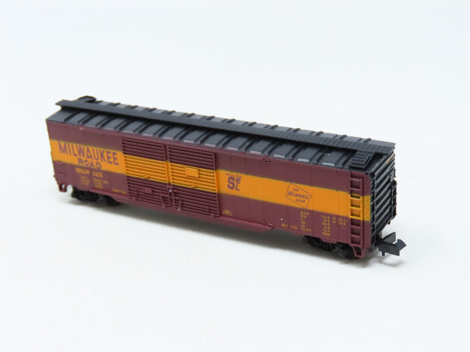 N Scale Con-Cor 0001-041206 MILW Milwaukee Road 50' Double Door Box Car #1413