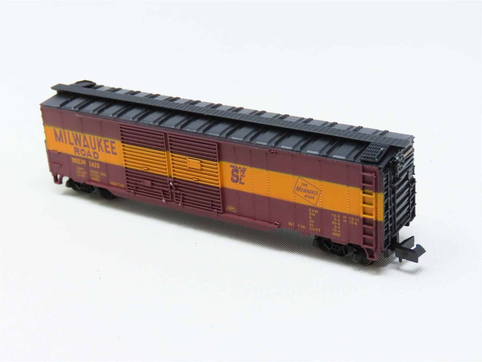 N Scale Con-Cor 0001-041206 MILW Milwaukee Road 50' Double Door Box Car #1413