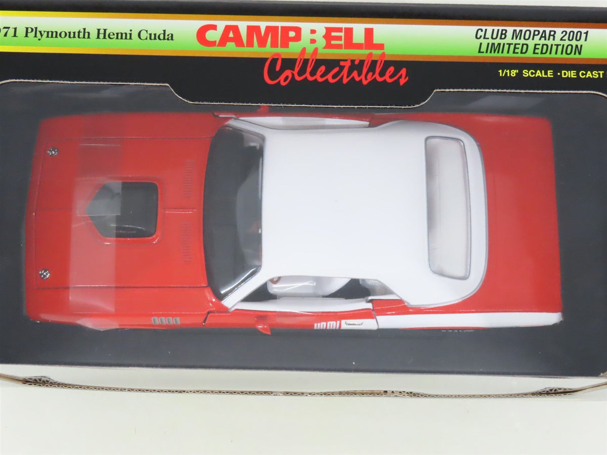 1:18 ERTL Campbell Collectibles 29164P 1971 Plymouth Hemi Cuda Club Mopar 2001