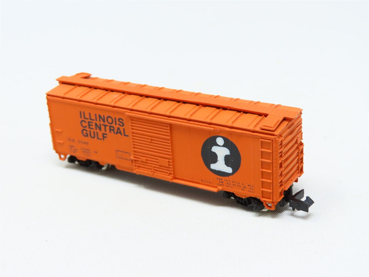 N Scale Con-Cor 0001-01004R ICG Illinois Central Gulf 40&#39; Steel Boxcar #9949