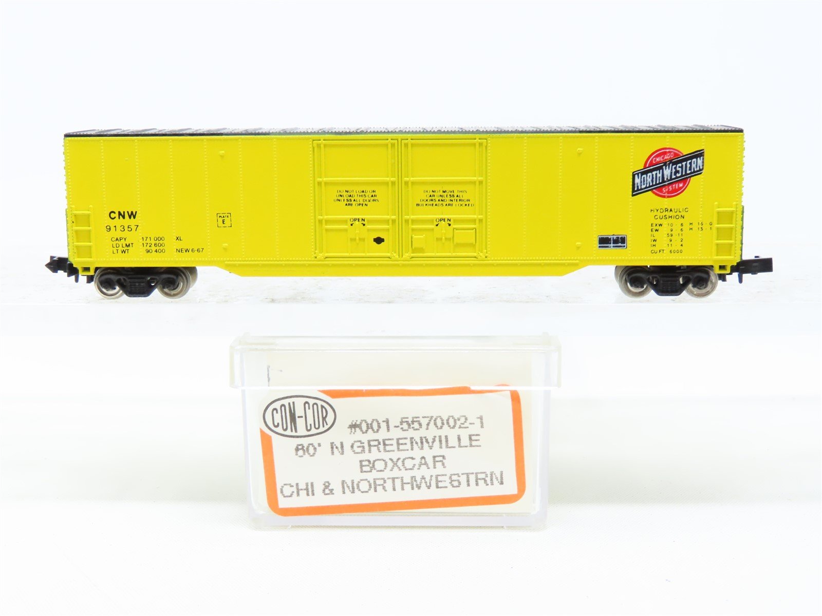 N Scale Con-Cor 001-557002-1 CNW Chicago North Western 60' Boxcar #91357