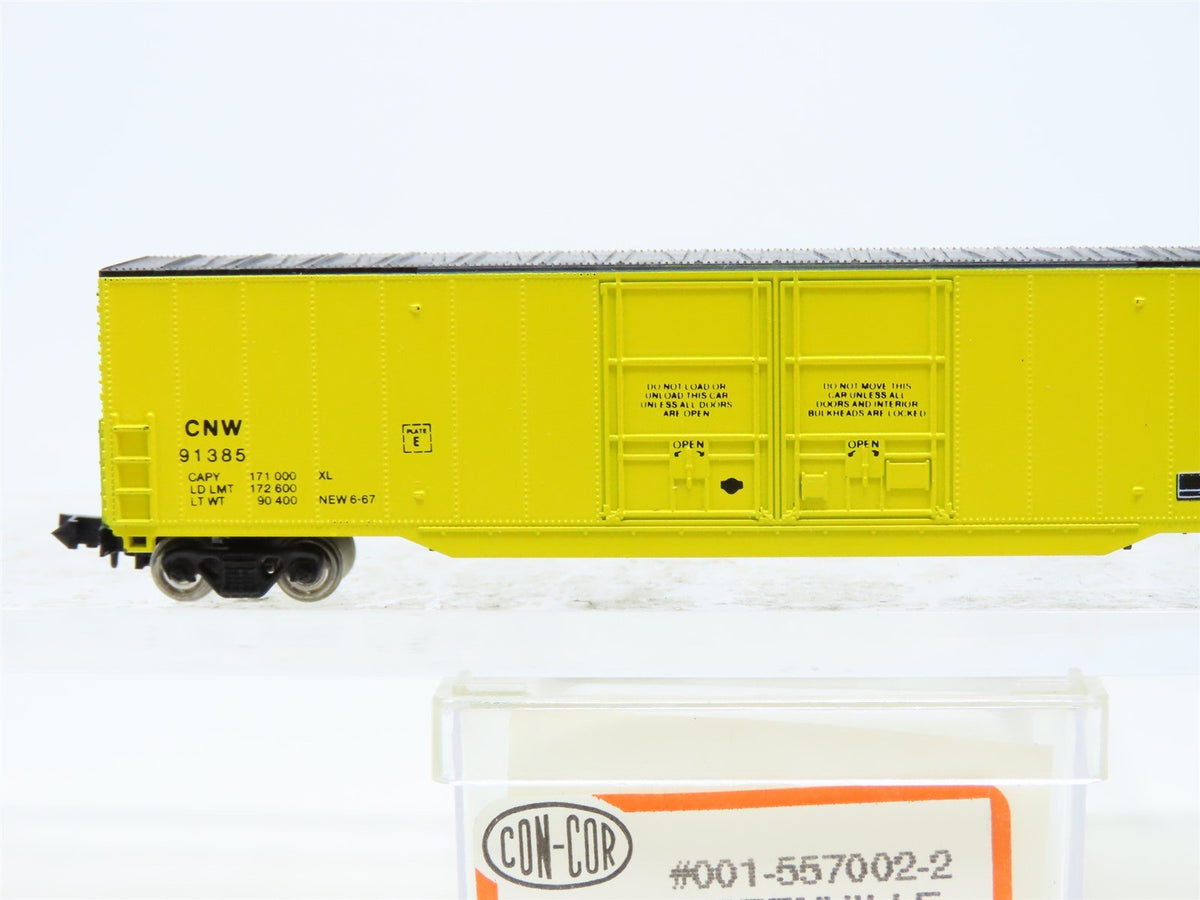 N Scale Con-Cor 001-557002-2 CNW Chicago North Western 60&#39; Boxcar #91385