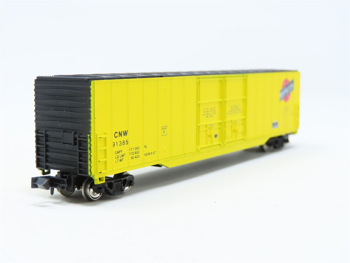 N Scale Con-Cor 001-557002-2 CNW Chicago North Western 60&#39; Boxcar #91385