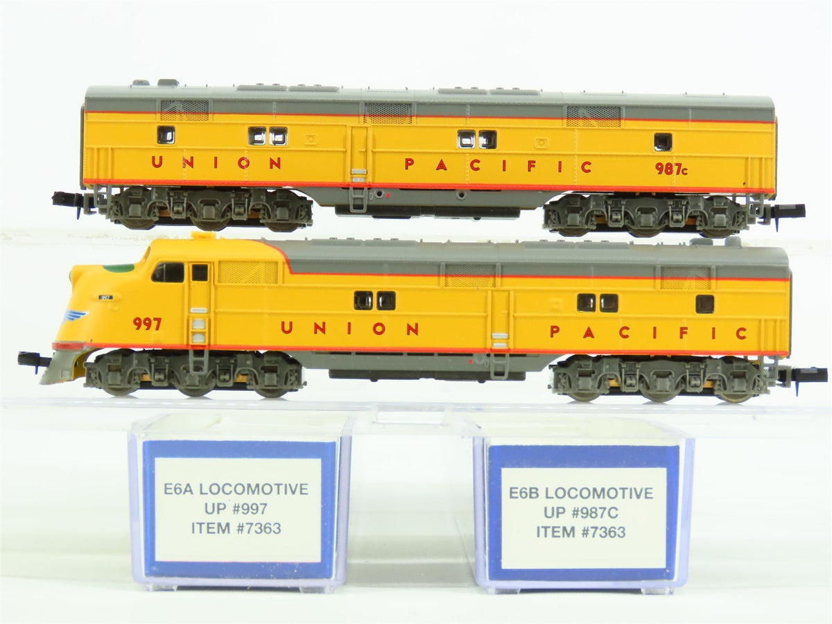 N Scale Life-Like 7363 UP Union Pacific EMD E6A/B Diesel Set #997/987C