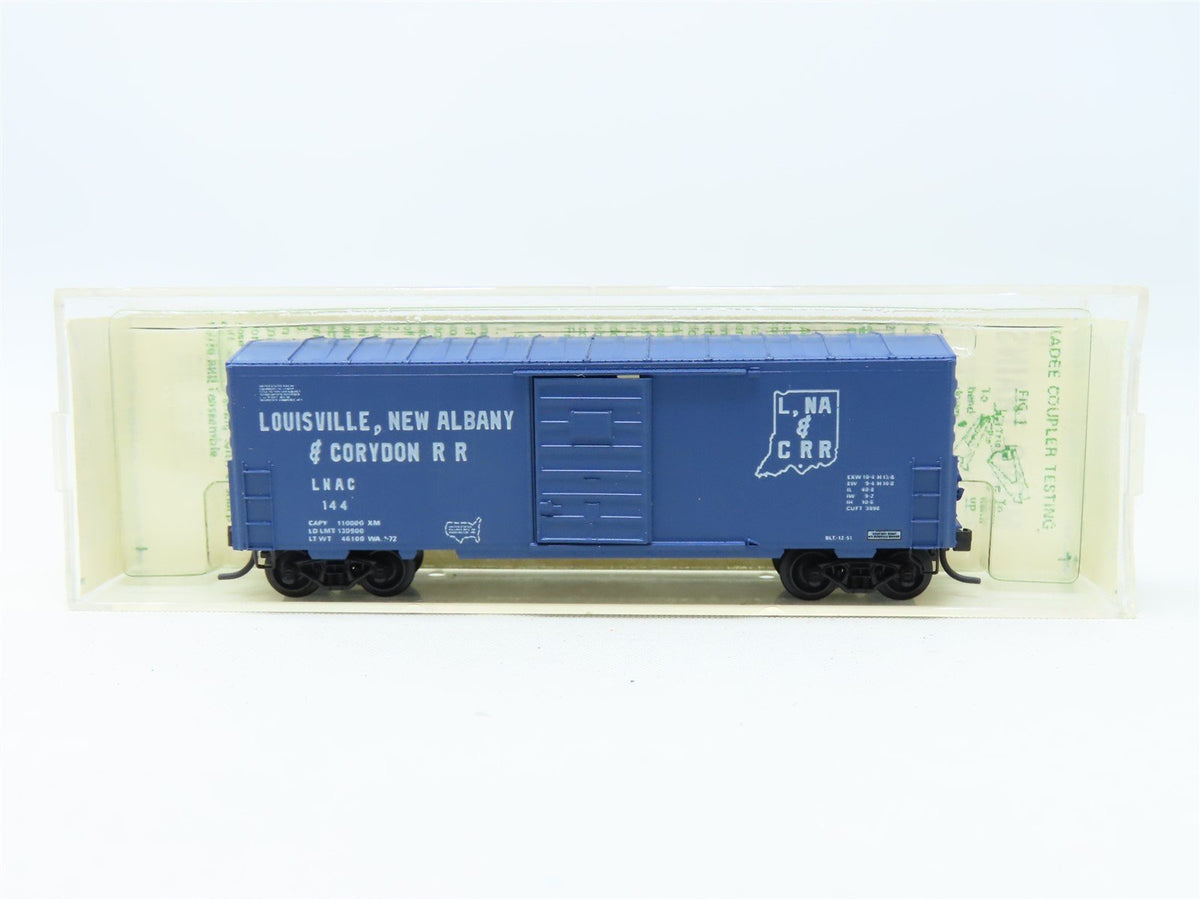 N Kadee Micro-Trains MTL #24314 LNAC (Blue Car) 40&#39; Box Car #144 - Blue Label