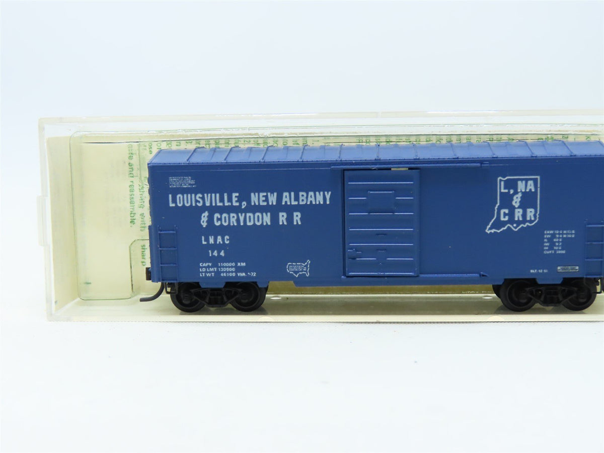 N Kadee Micro-Trains MTL #24314 LNAC (Blue Car) 40&#39; Box Car #144 - Blue Label