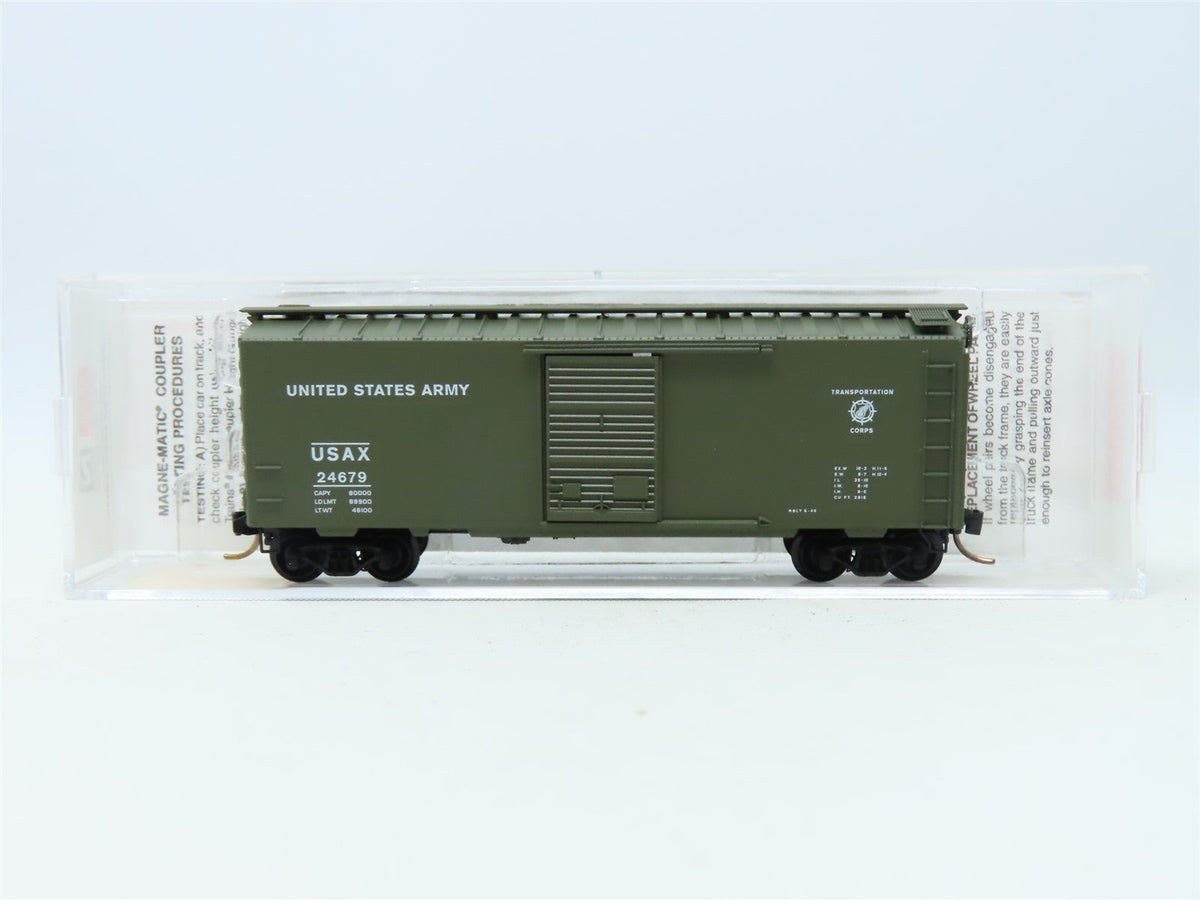 N Micro-Trains MTL #20456 USAX United States Army 40&#39; Single Door Box Car #24679