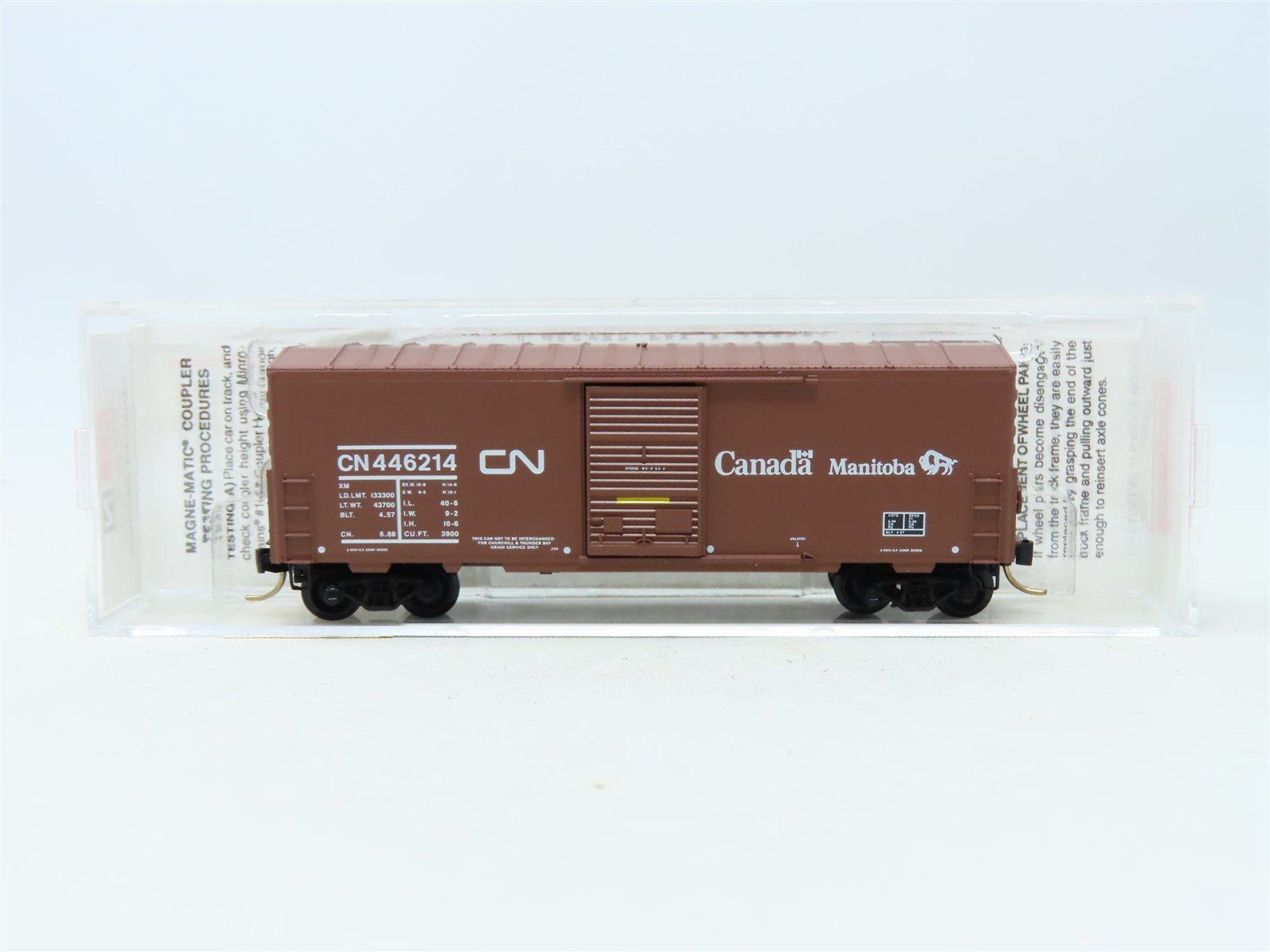 N Micro-Trains MTL #24280 CN Canadian National "Manitoba" 40' Box Car #446214