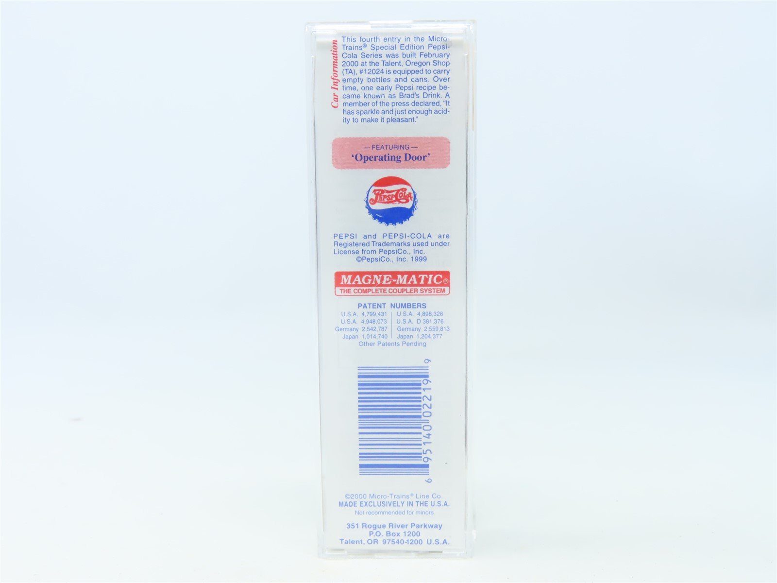 N Scale Micro-Trains MTL #120220 PCMT Pepsi-Cola 40' USRA Steel Box Car #12024