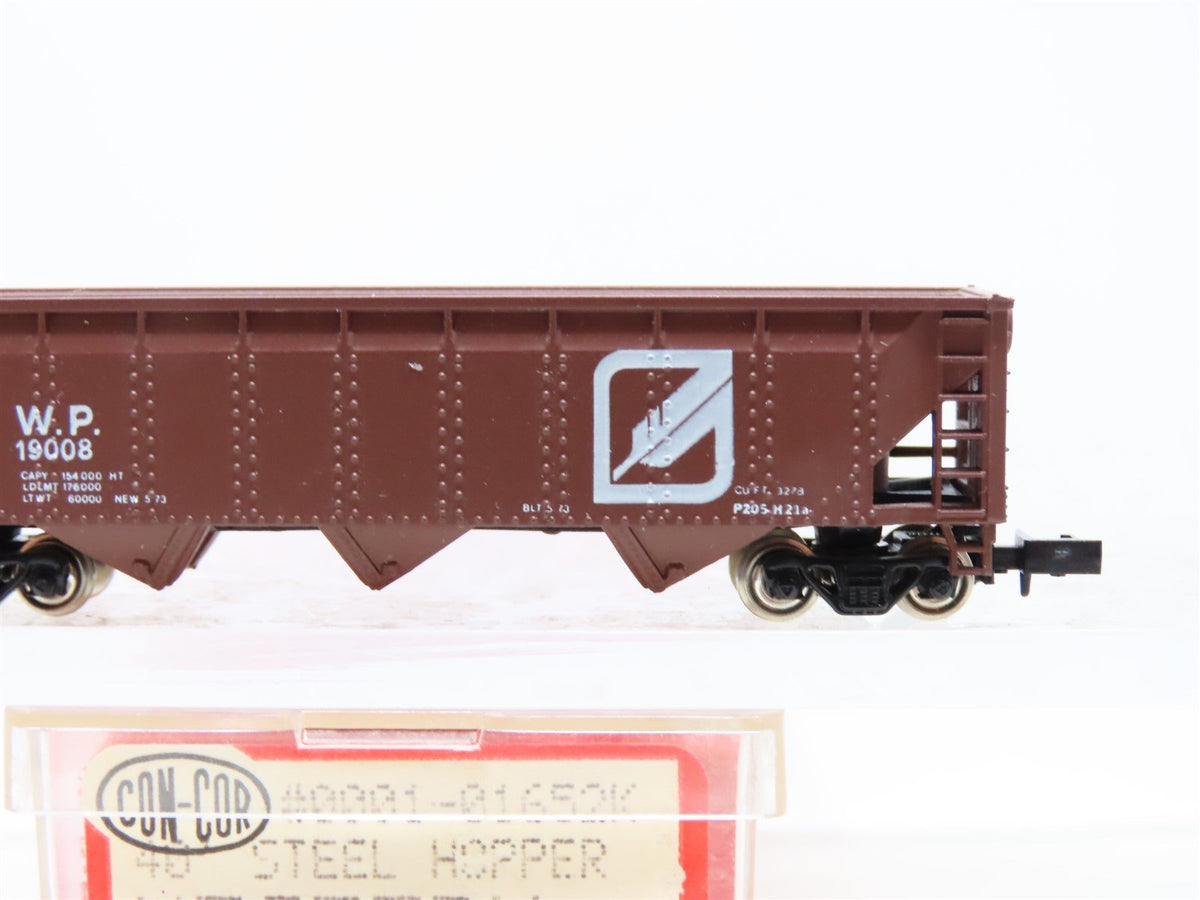 N Scale Con-Cor 0001-01652K WP Western Pacific 40&#39; Steel Hopper #19008