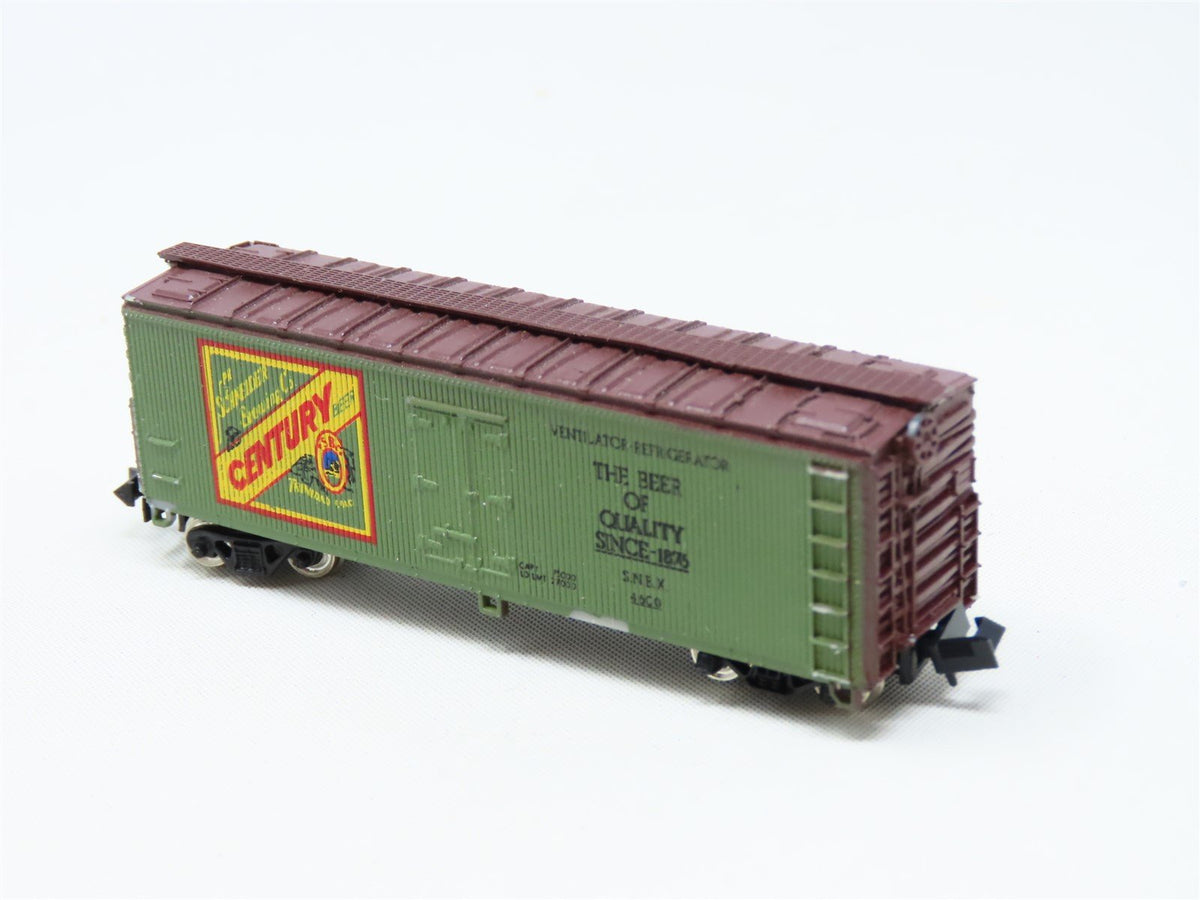 N Scale Con-Cor 0001-135103 SNBX Century Beer 40&#39; Wood Side Reefer Car #4600