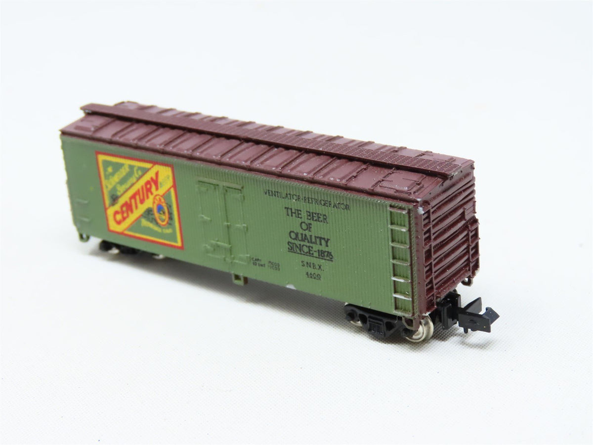 N Scale Con-Cor 0001-135103 SNBX Century Beer 40&#39; Wood Side Reefer Car #4600