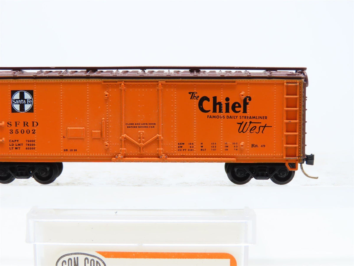 N Scale Con-Cor 0001-008850-5 SFRD Santa Fe &quot;The Chief&quot; 40&#39; Reefer Car #35002