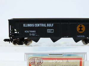 N Scale Con-Cor 1653-A ICG Illinois Central Gulf 40' Steel Hopper #70685