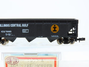 N Scale Con-Cor 1653-A ICG Illinois Central Gulf 40' Steel Hopper #70685