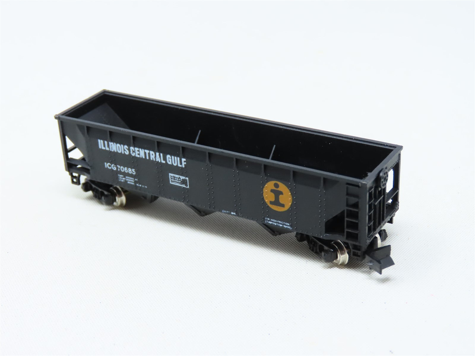 N Scale Con-Cor 1653-A ICG Illinois Central Gulf 40' Steel Hopper #70685