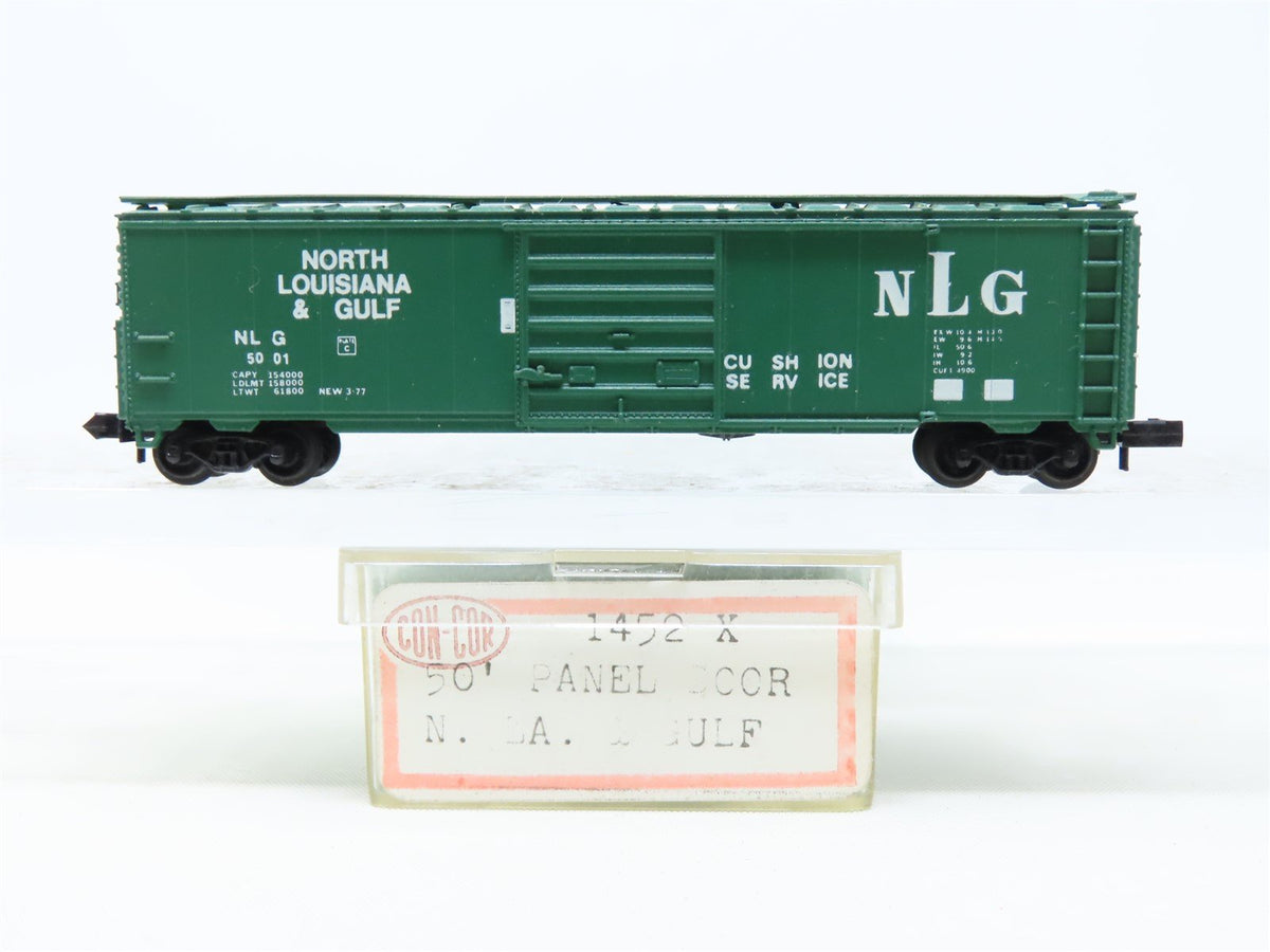 N Scale Con-Cor 1452-X NLG North Louisiana &amp; Gulf 50&#39; Panel Box Car #5001