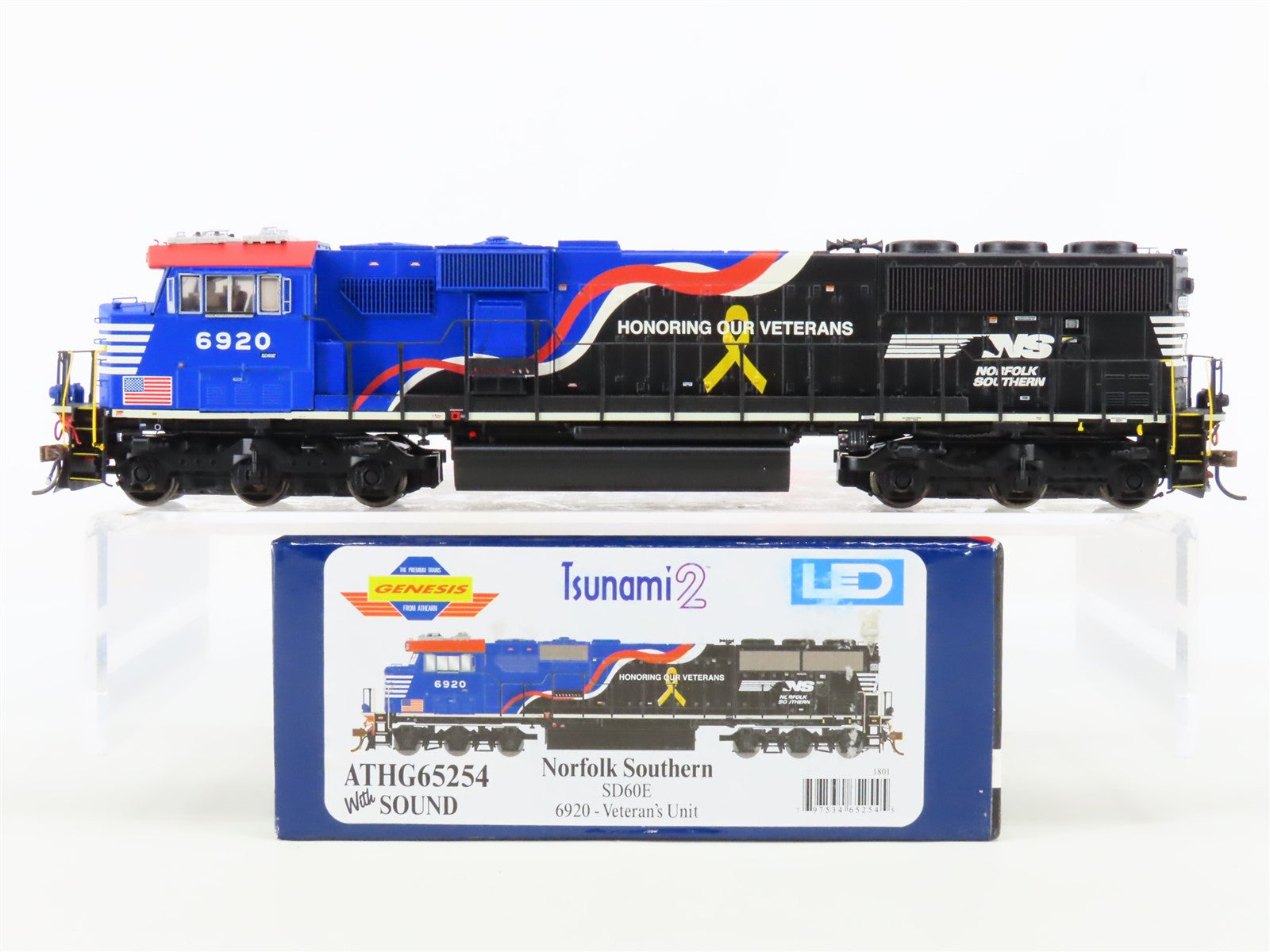 HO Athearn Genesis ATHG65254 NS Veteran's Unit SD60E Diesel #6920 w/DCC & Sound