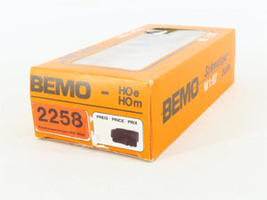 HOm Scale Bemo 2258 RhB Rhaetian Railway Flat Car #7357 w/Container Load