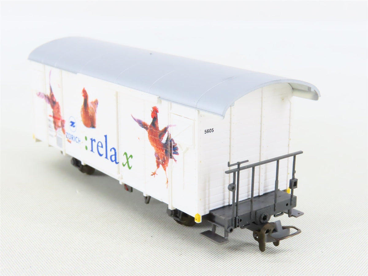 HOm Scale Bemo 2283-135 RhB Rhaetian Railway &quot;Relax&quot; Advertising Box Car #5605