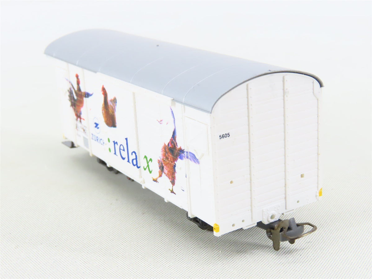 HOm Scale Bemo 2283-135 RhB Rhaetian Railway &quot;Relax&quot; Advertising Box Car #5605