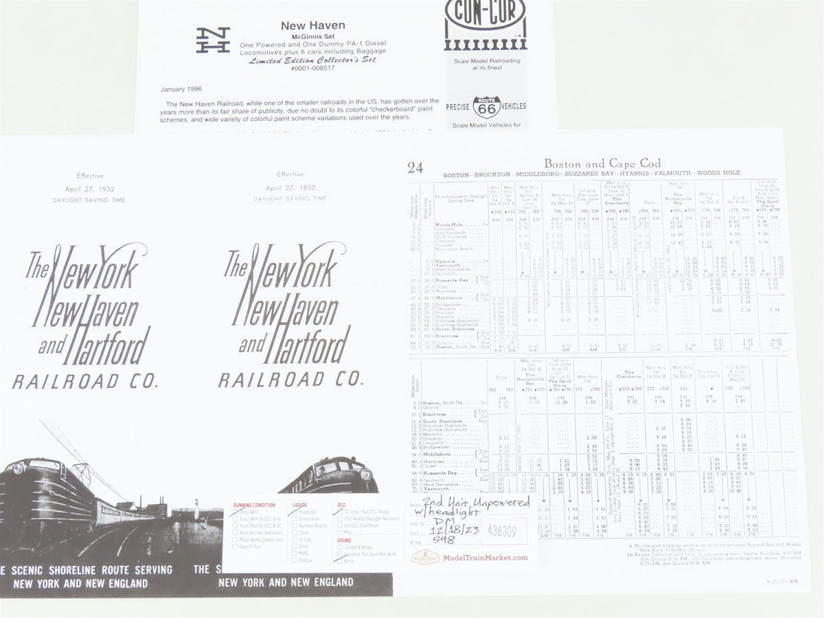 N Con-Cor Limited Edition 8517 NH New Haven &quot;McGinnis&quot; PA1 Diesel Passenger Set