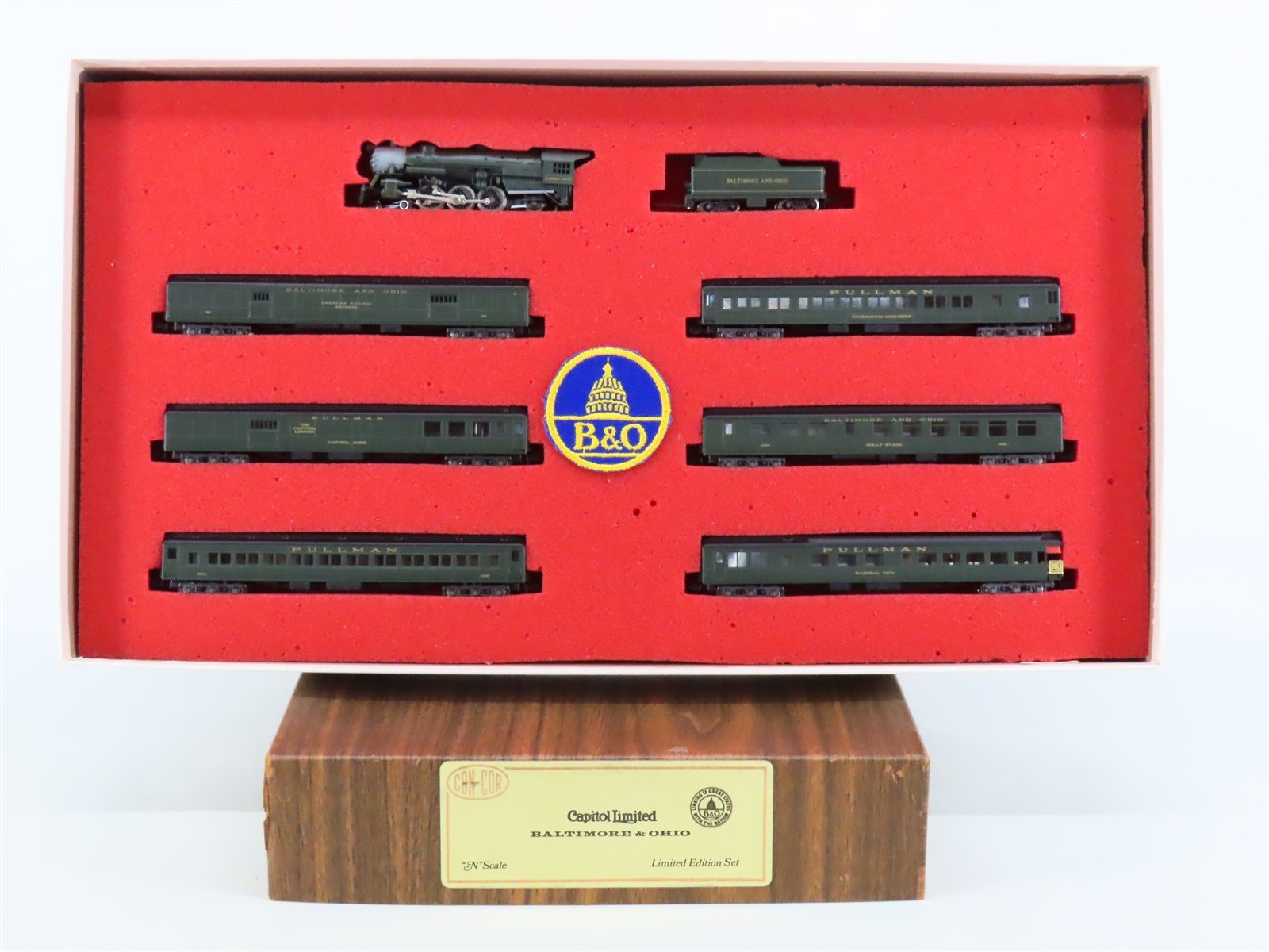 N Scale Con-Cor Limited Edition B&O "Capitol Limited" 4-6-2 Steam Passenger Set