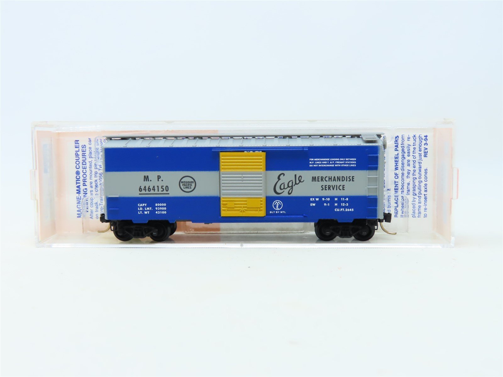 N Scale Micro-Trains MTL Lowell Smith 6464-150 MP "Eagle Route" Boxcar #6464150