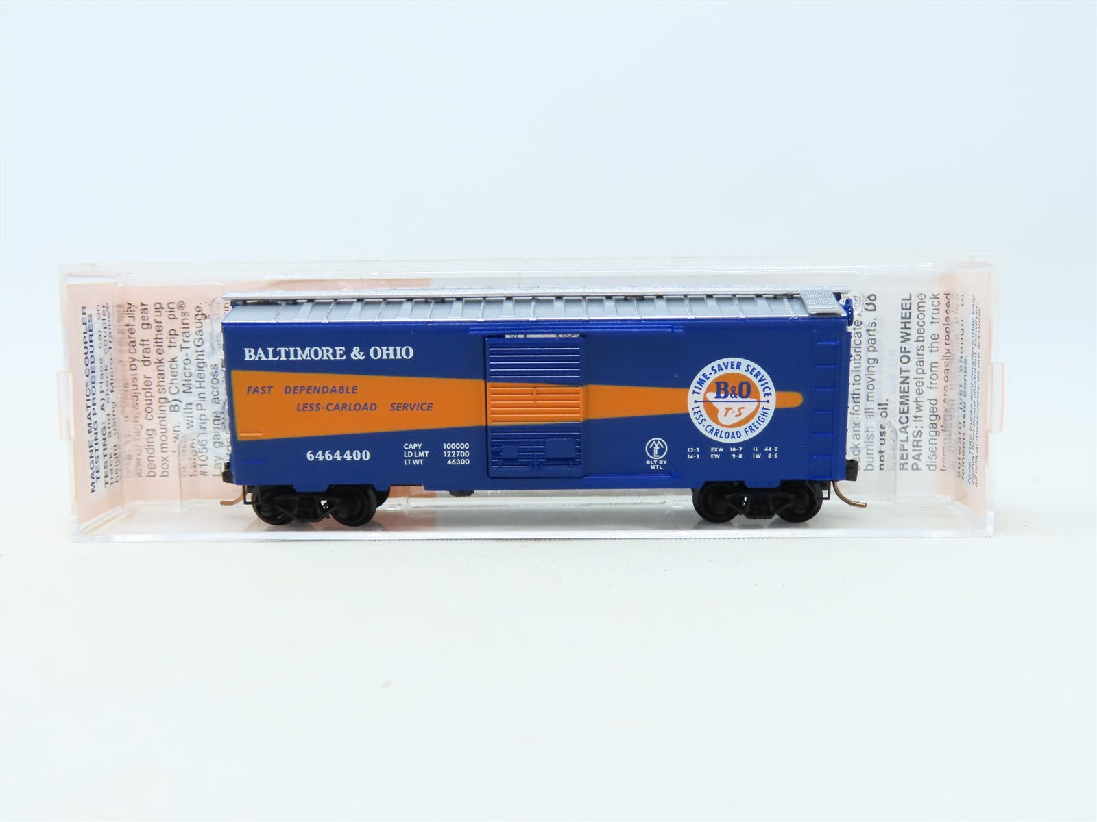 N Scale Micro-Trains MTL Lowell Smith 6464-400 B&O Time Saver Boxcar #6464400