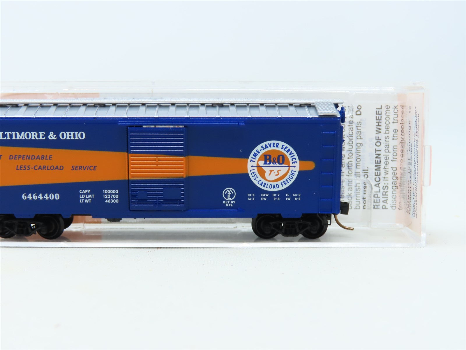 N Scale Micro-Trains MTL Lowell Smith 6464-400 B&O Time Saver Boxcar #6464400