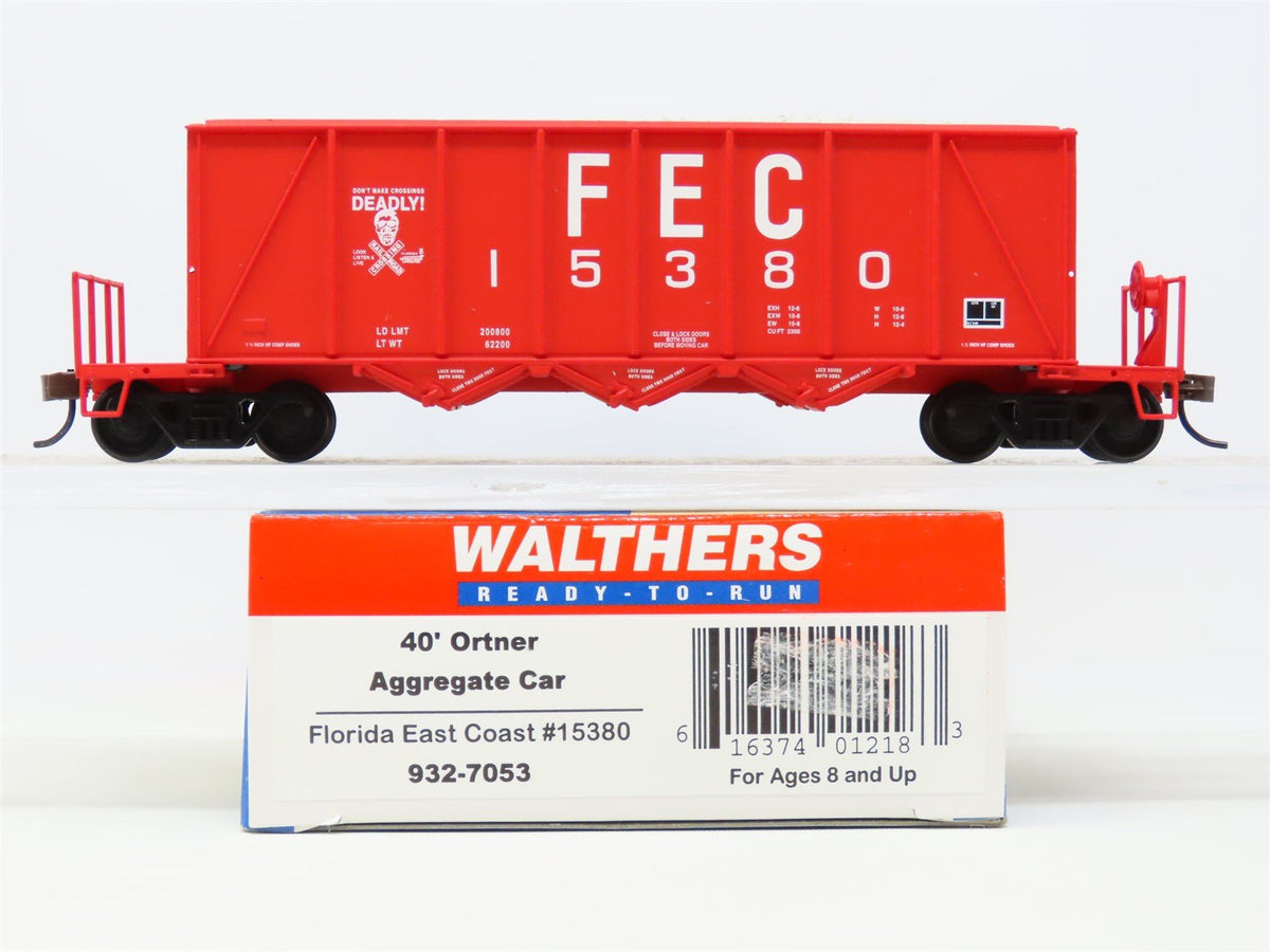 HO Walthers 932-7053 FEC Florida East Coast 40&#39; Ortner 3-Bay Aggregate Car 15380