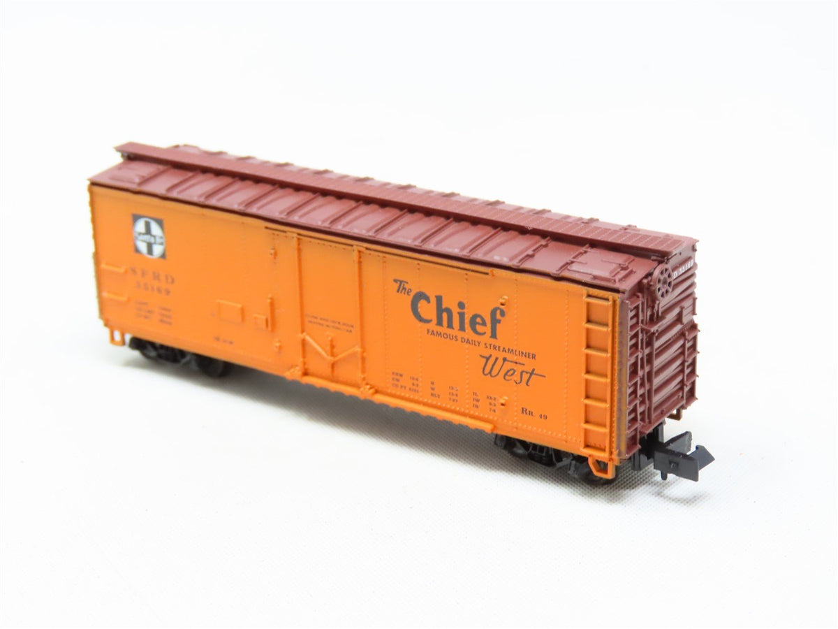 N Scale Con-Cor 001-008850 SFRD Santa Fe &#39;The Chief&#39; 40&#39; Reefer #35169