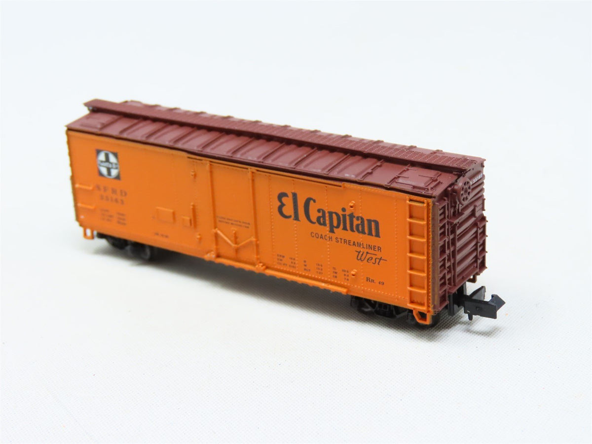 N Scale Con-Cor 001-008850 SFRD Santa Fe &#39;El Capitan&#39; 40&#39; Reefer #35163