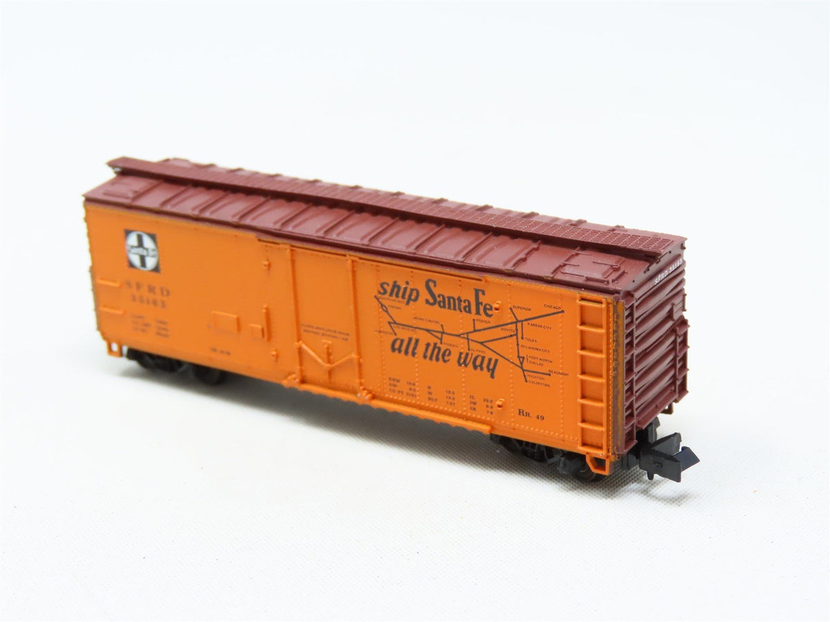 N Scale Con-Cor 001-008850 SFRD Santa Fe &#39;El Capitan&#39; 40&#39; Reefer #35163