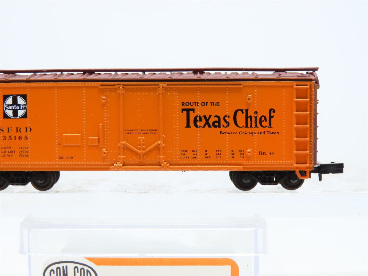 N Scale Con-Cor 001-008850 SFRD Santa Fe &#39;Texas Chief&#39; 40&#39; Steel Reefer #35165