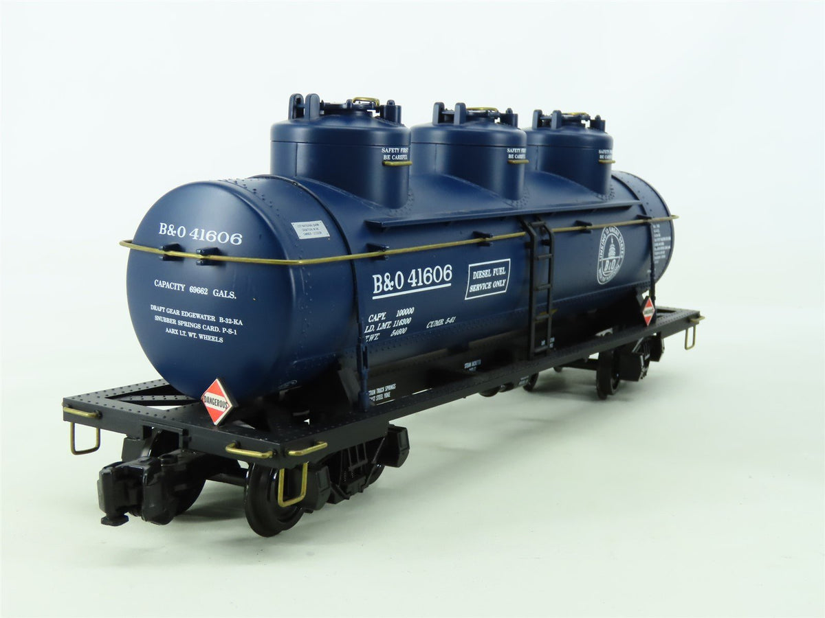 G Aristocraft ART-41606 B&amp;O Baltimore &amp; Ohio 3-Dome Diesel Fuel Tank Car #41606