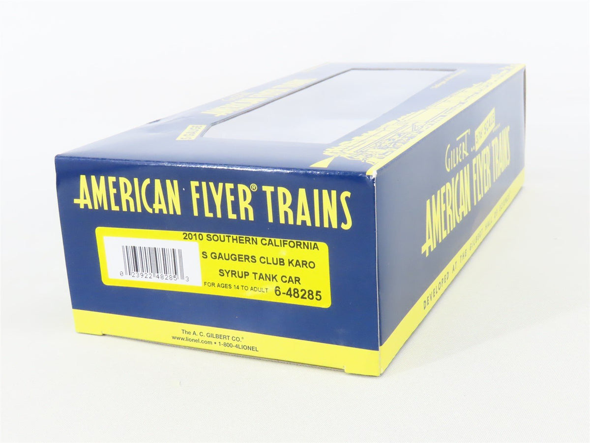 S Scale American Flyer #6-48285 SCSGC CCLX Karo Syrup Tank Car #48285