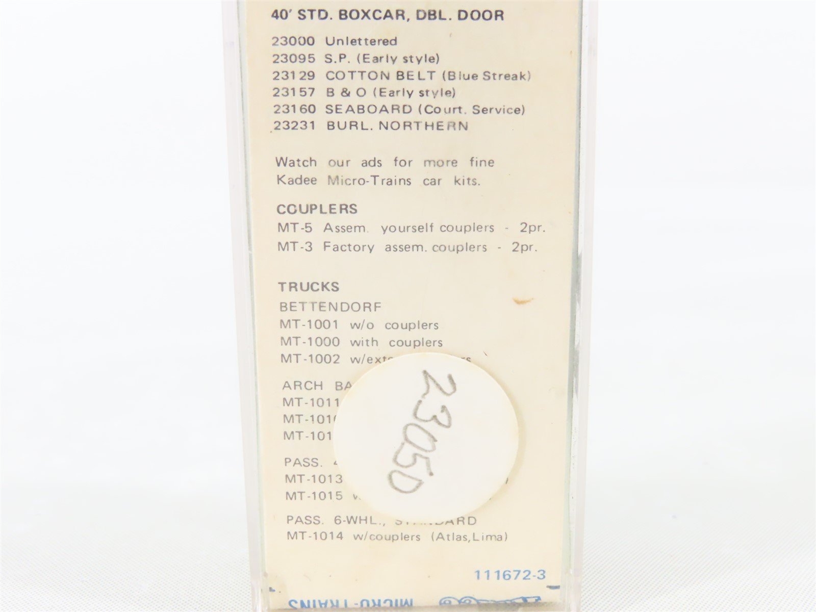 N Kadee Micro-Trains MTL 23050 SAL Courteous Service 40' Boxcar 22420 Blue Label