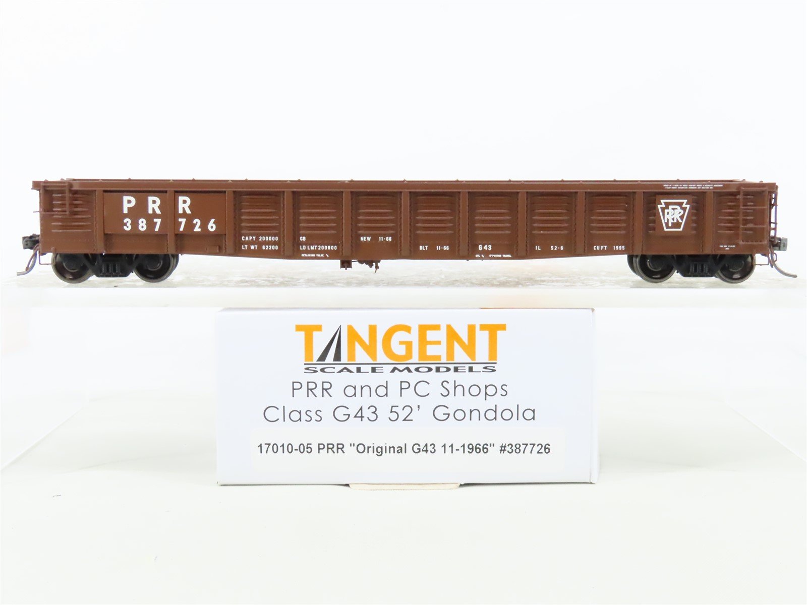 HO Scale Tangent #17010-05 PRR Pennsylvania Class G43 52' Gondola #387726