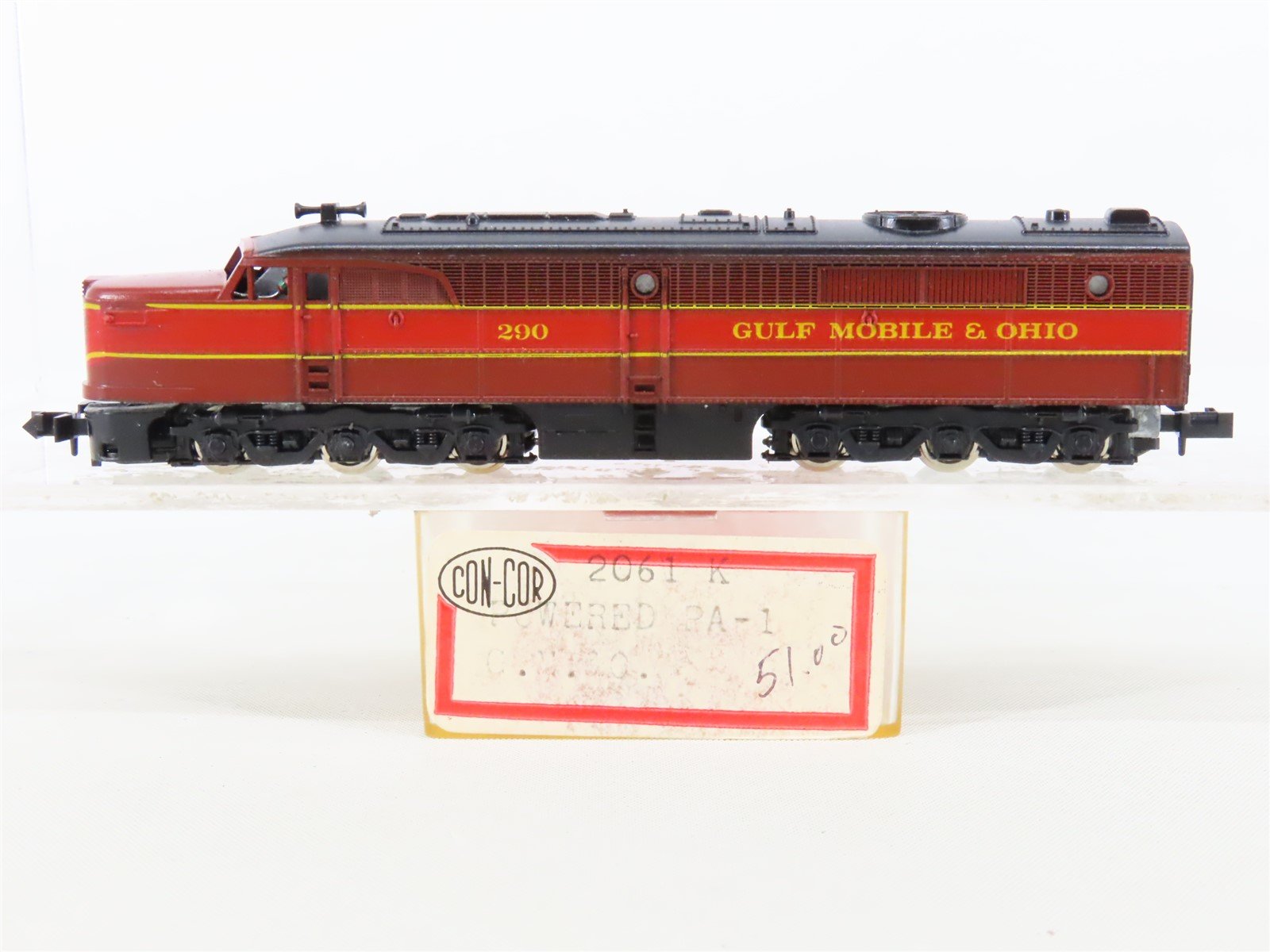 N Scale Con-Cor 2061K GMO Gulf Mobile Ohio PA-1 Diesel Locomotive #290