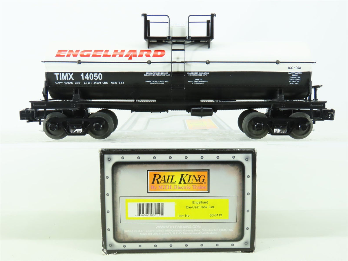 O Gauge 3-Rail MTH Rail King 30-8113 TIMX Engelhard Die-Cast Tank Car #14050