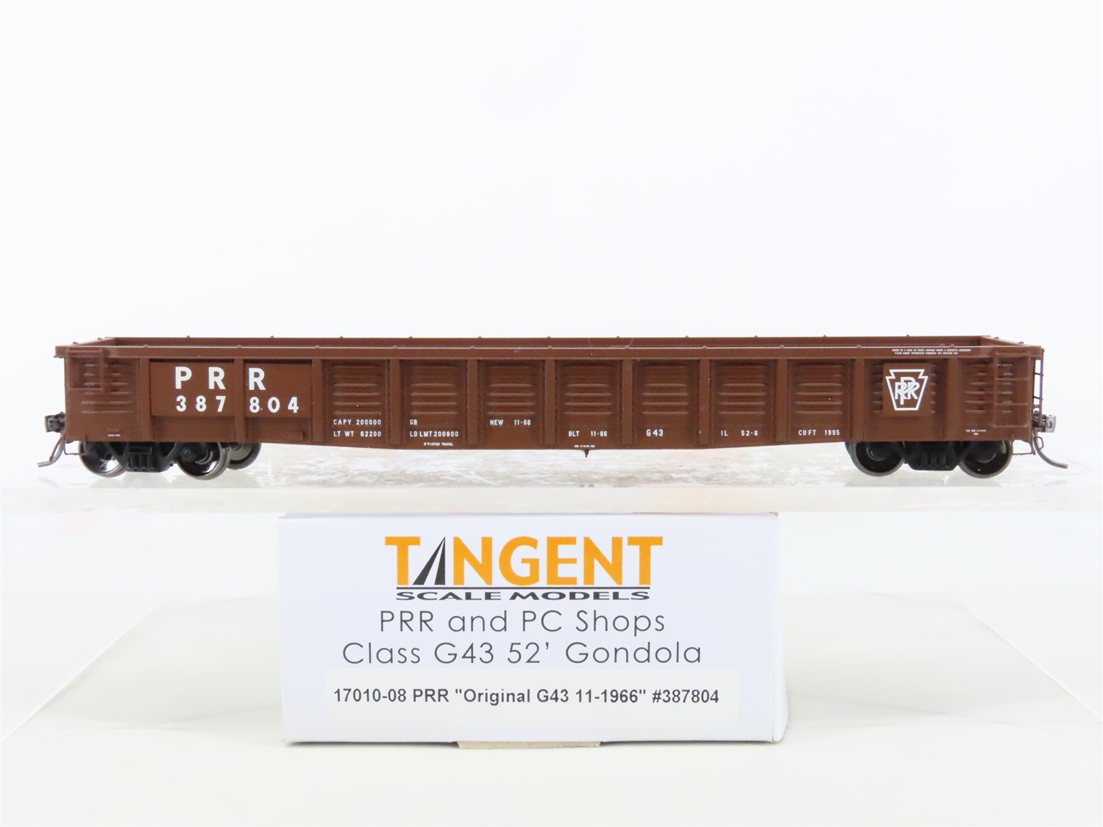 HO Scale Tangent #17010-08 PRR Pennsylvania Class G43 52' Gondola #387804