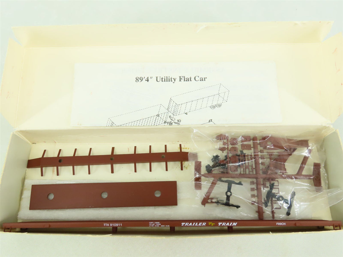 HO Scale Custom Rail 4124 TTX Trailer-Train 89&#39; 4&quot; Utility Flat Car #910911 Kit