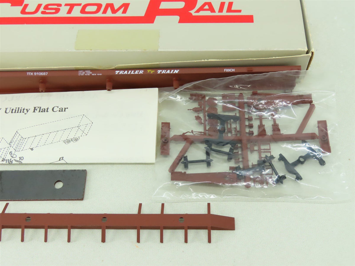 HO Scale Custom Rail 4123 TTX Trailer-Train 89&#39; 4&quot; Utility Flat Car #910687 Kit