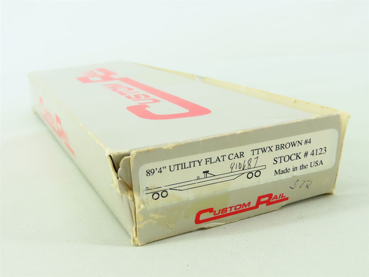 HO Scale Custom Rail 4123 TTX Trailer-Train 89&#39; 4&quot; Utility Flat Car #910687 Kit