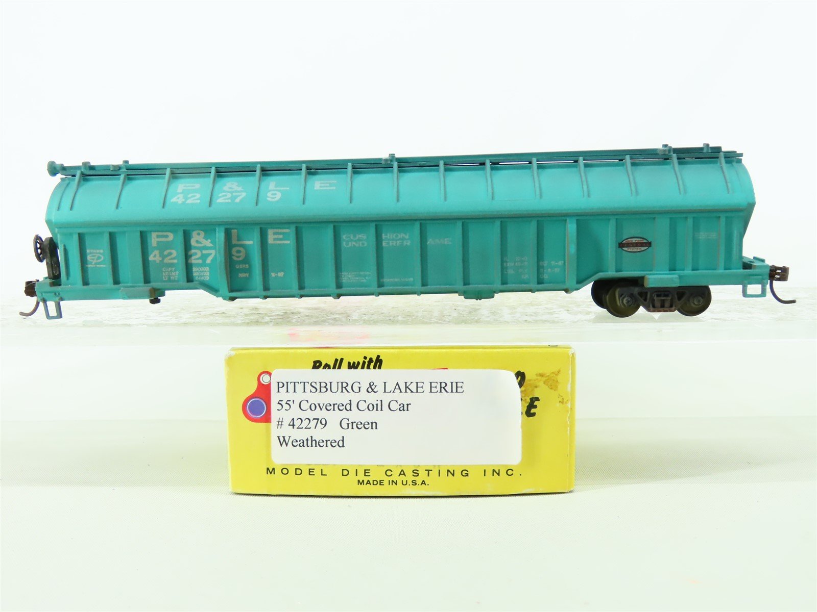 HO Bachmann P&LE Pittsburgh & Lake Erie 55' Coil Car #42279 Custom Weathered